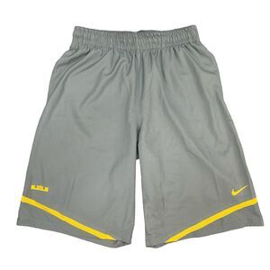 Nike Basketball Shorts Mens M Medium Gray Lebron James Game Time 10 Dri Fit